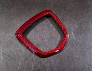 FIAT 500 ABARTH Rear Emblem Trim (1 piece) - Carbon Fiber - Red Candy